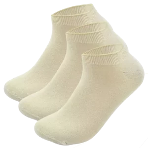 3 Par Beige Bambus Ankelstrømper