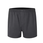 Sorte vævede ensfarvede boxershorts
